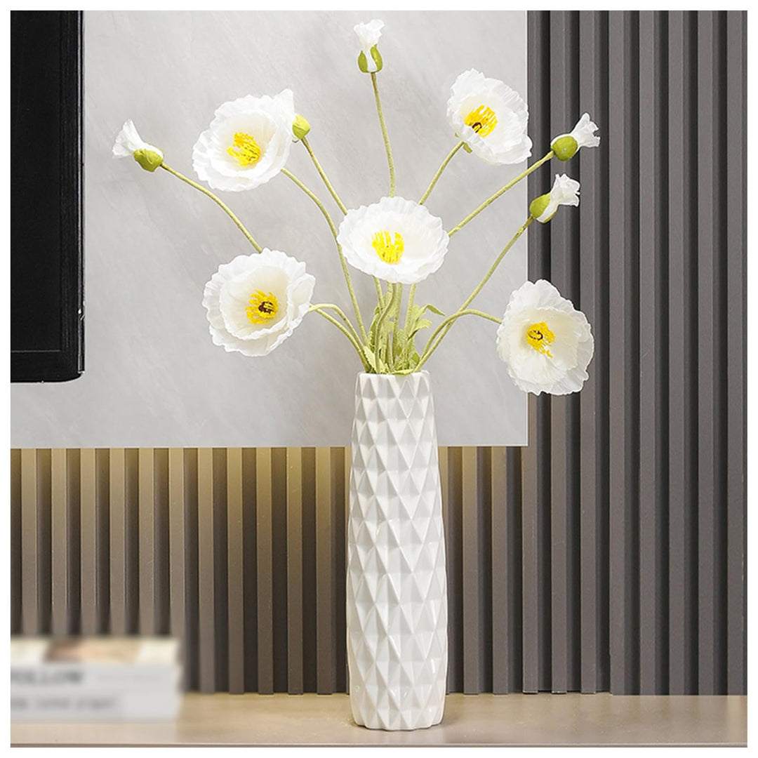 KSYGINXD Weisse Bodenvase, 45,7 cm hoch, dekorative Tischvase aus Keramik, für Wohnzimmer, stabiler
