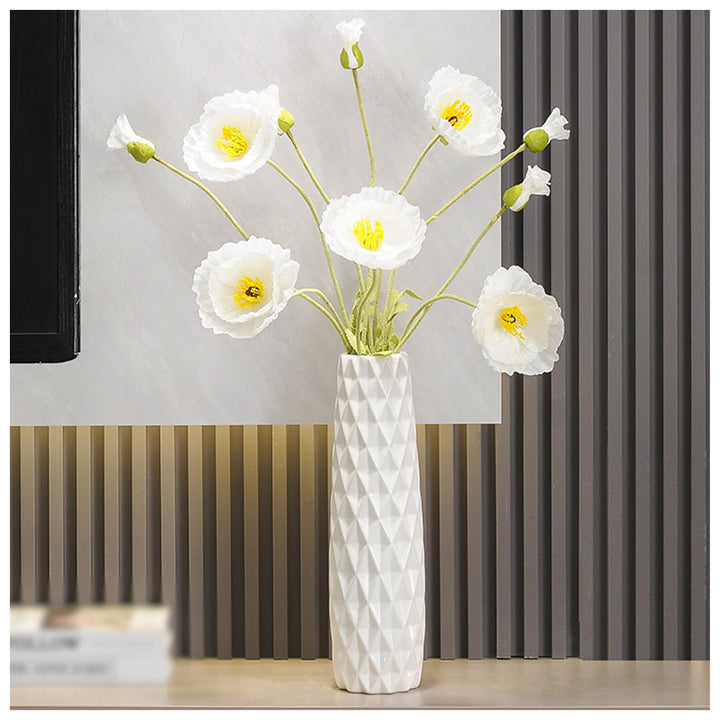 KSYGINXD Weisse Bodenvase, 45,7 cm hoch, dekorative Tischvase aus Keramik, für Wohnzimmer, stabiler