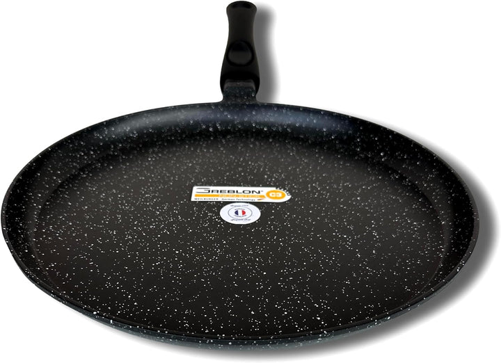 Cflagrant® Grosse Crêpe-Pfanne 32 cm Crêpe-Pfanne in Steinoptik, für alle Herdarten geeignet, auch I