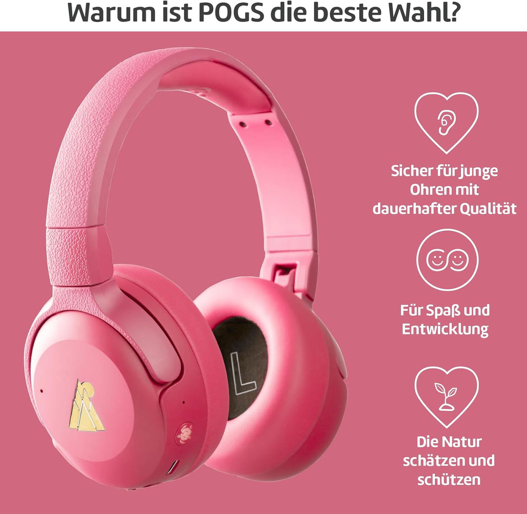 POGS Drahtloser Bluetooth Over-Ear Noise Cancelling-Kopfhörer | The Turtle | Faltbarer robuster Kopf