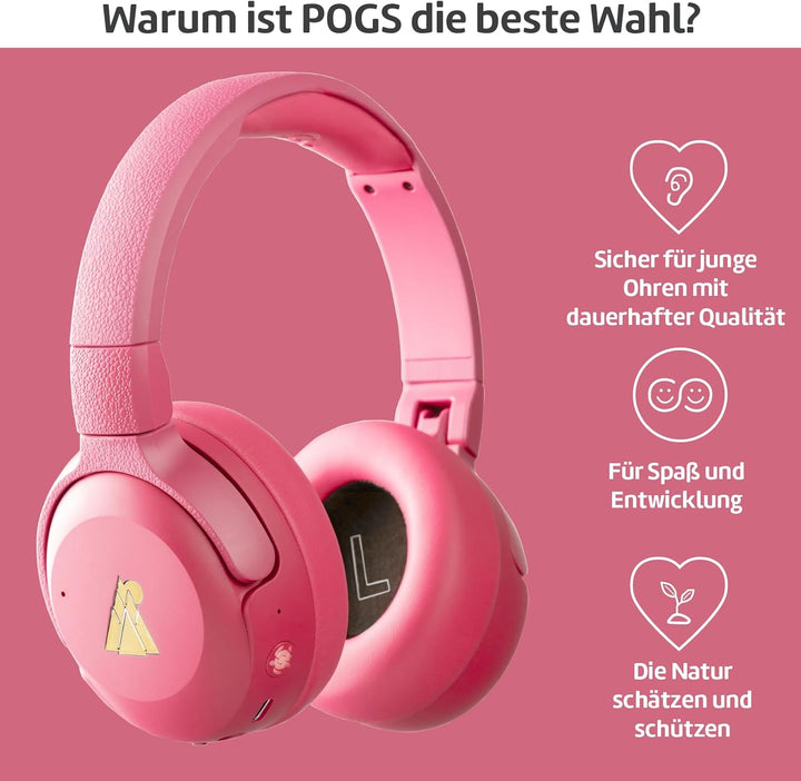POGS Drahtloser Bluetooth Over-Ear Noise Cancelling-Kopfhörer | The Turtle | Faltbarer robuster Kopf