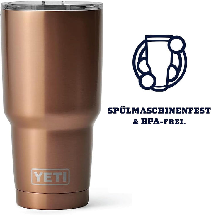 YETI Rambler, Edelstahl, Becher, Copper, 30oz (887ml), Copper