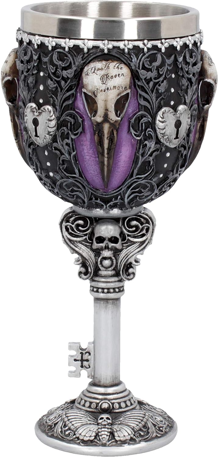 Nemesis Now Edgar's Rabe Kelch 18 cm, Kunstharz mit Edelstahl B4725P9