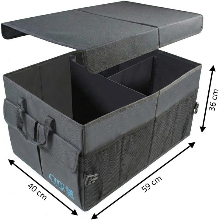 4DOOR 3x Kofferraumtasche/Auto Organizer XXL (85 Liter) - faltbar, rutschfest, stabil mit Deckel - B