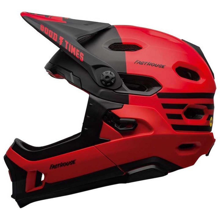 BELL Super DH MIPS Fahrrad Helm rot/schwarz 2024 Mat/Gls Red/Black Fasthouse M, Mat/Gls Red/Black Fa