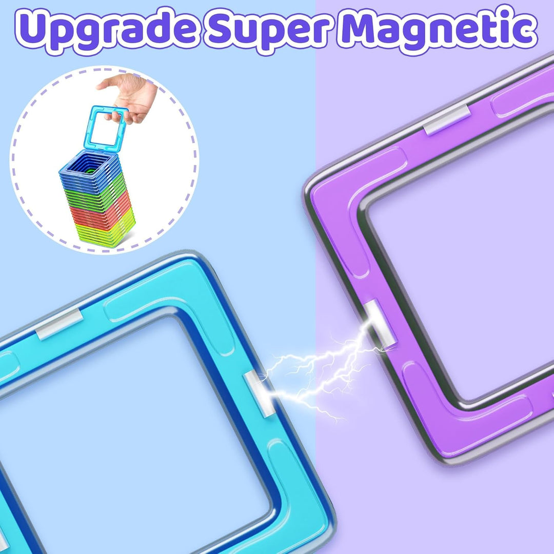 COOLJOY Magnetische Bausteine| 40 Teile Magnetbausteine Magnete Kinder | Magnetspielzeug Tiles | Mag