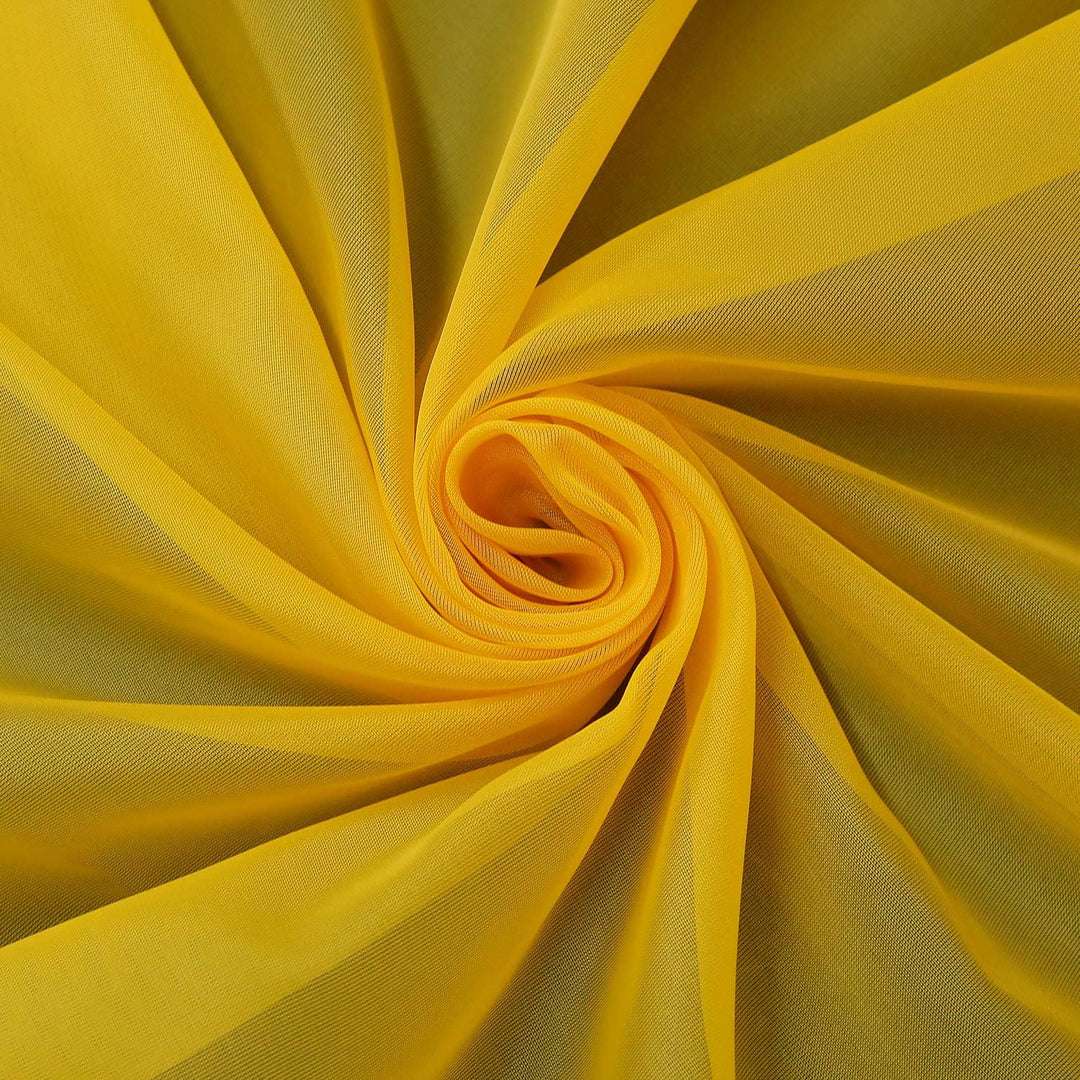 Yujiao Mao Uni Farbe Voile Freihandbogen Schals Querbehang Deko Gardinen Sonnengelb BxL 140X600cm Bx