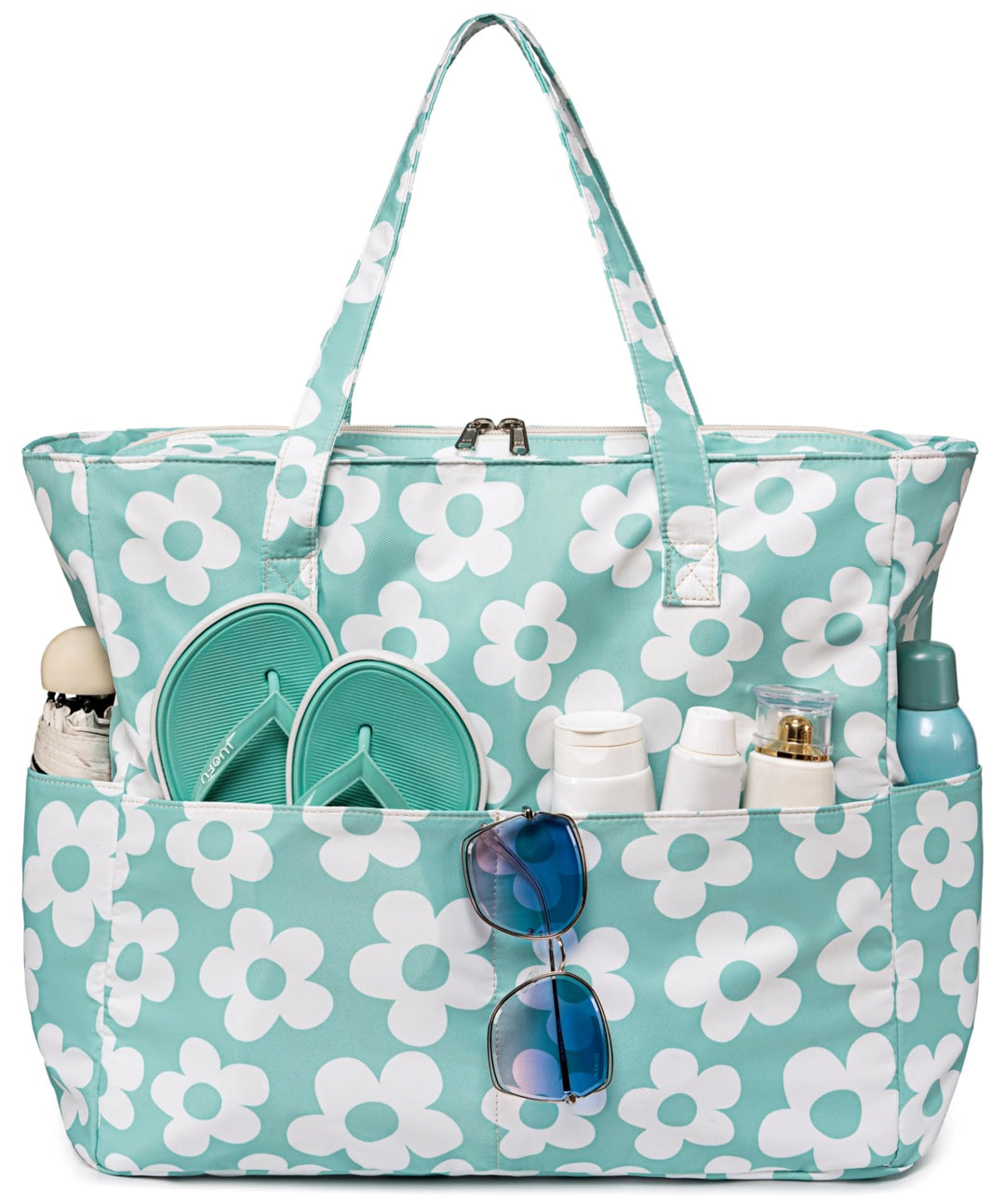 LEDAOU Grosse Strandtasche mit reissverschluss Damen Wasserdicht Umhängetasche Tragetasche shopper s