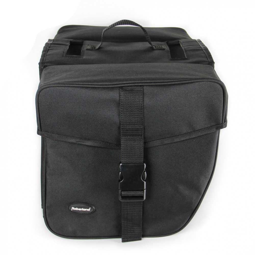 Haberland Fahrradtasche Doppeltasche Für E-Bike 20 cm Brücke 32 x 34 x 16 cm, 25 Liter Schwarz, 32 x