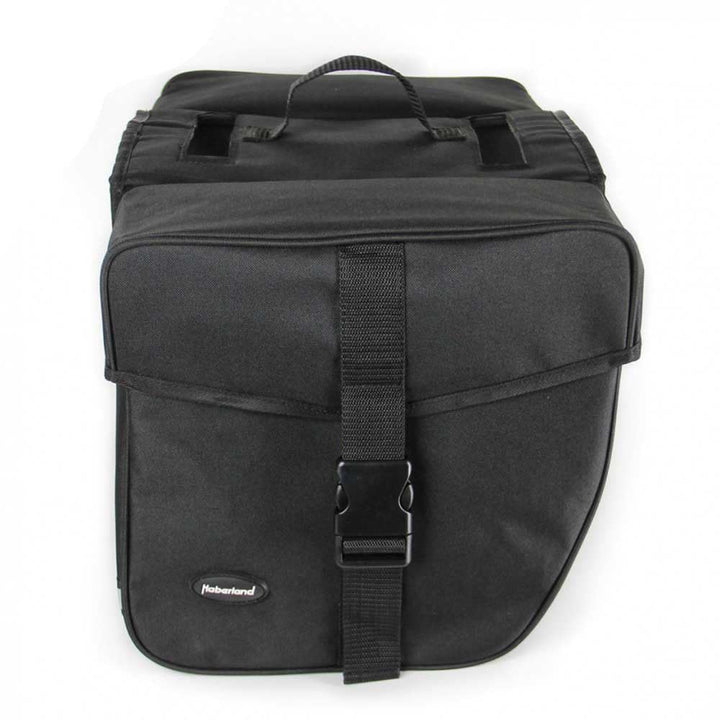 Haberland Fahrradtasche Doppeltasche Für E-Bike 20 cm Brücke 32 x 34 x 16 cm, 25 Liter Schwarz, 32 x