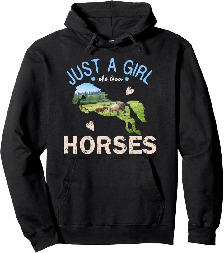 Nur ein Mädchen, das Pferde liebt. Pullover Hoodie