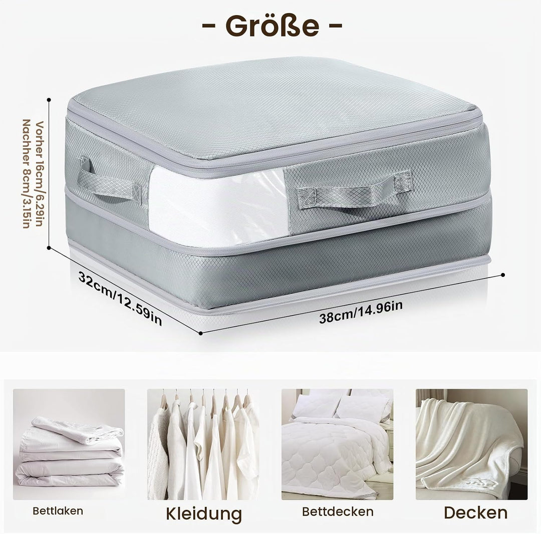 DIMJ Selbstkomprimierender Organizer - Bettwäsche Aufbewahrung, Packing Cubes Compression, Aufbewahr
