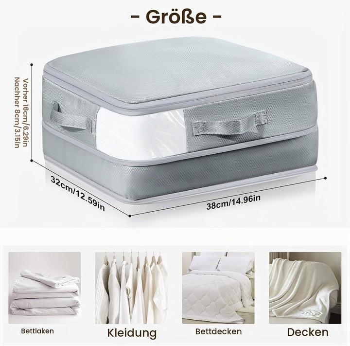 DIMJ Selbstkomprimierender Organizer - Bettwäsche Aufbewahrung, Packing Cubes Compression, Aufbewahr