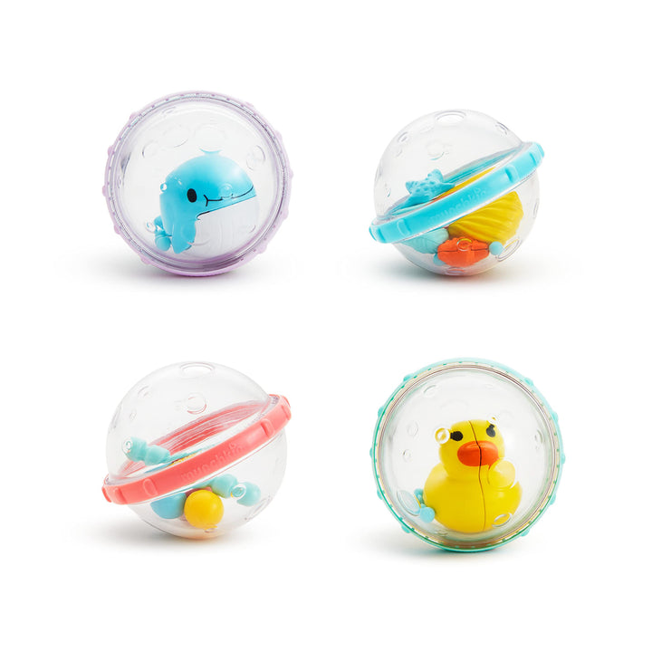 Munchkin Float and Play Bubbles Toy, Baby Bath Toy, Pack of 4, Multicolor Float & Play, Float & Play