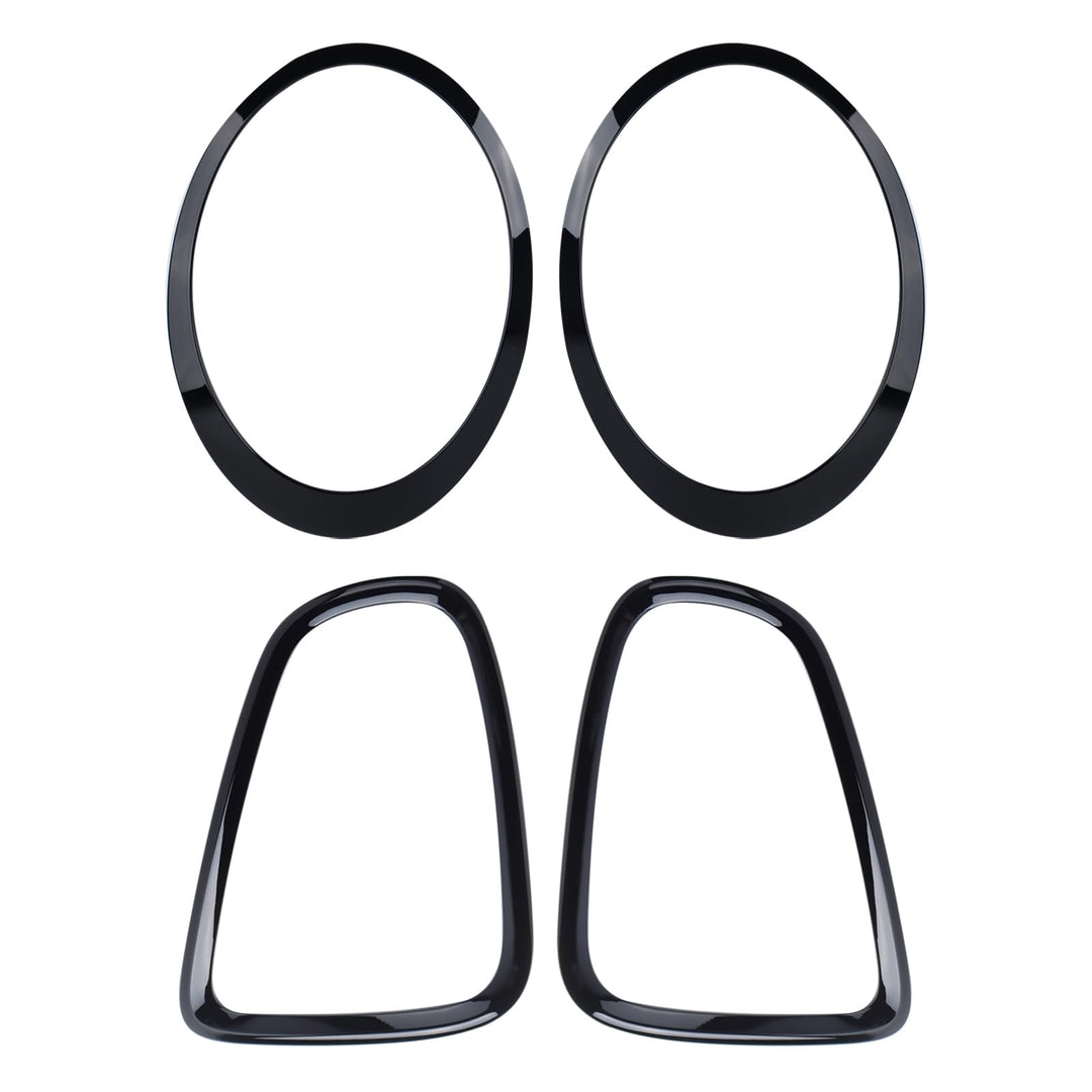 BONRYAN Scheinwerferblenden Cover Trim 4pcs Schwarz glänzend Scheinwerfer Rücklicht Surround Cover T