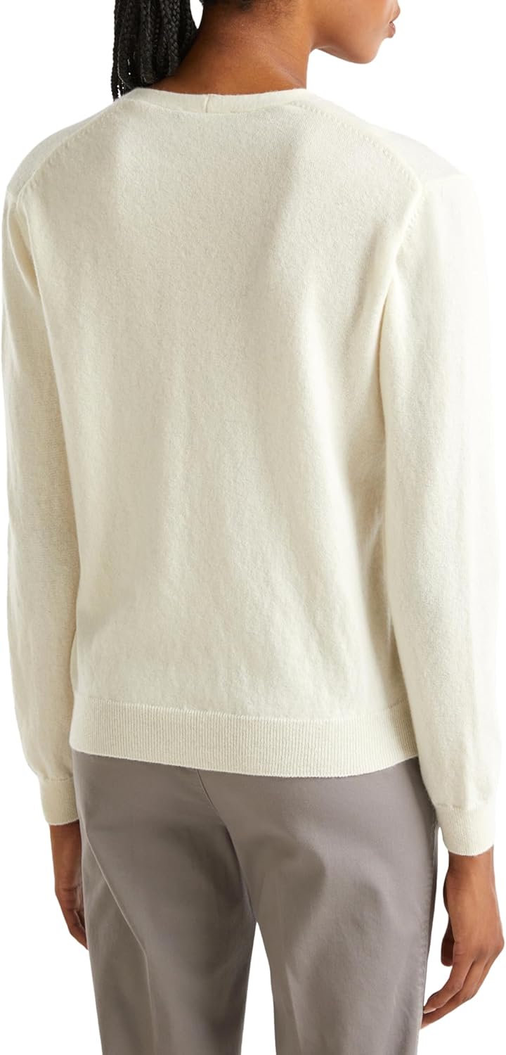 United Colors of Benetton Damen Cardigan M/L 1002d6879 Strickjacke M Weiss, M Weiss