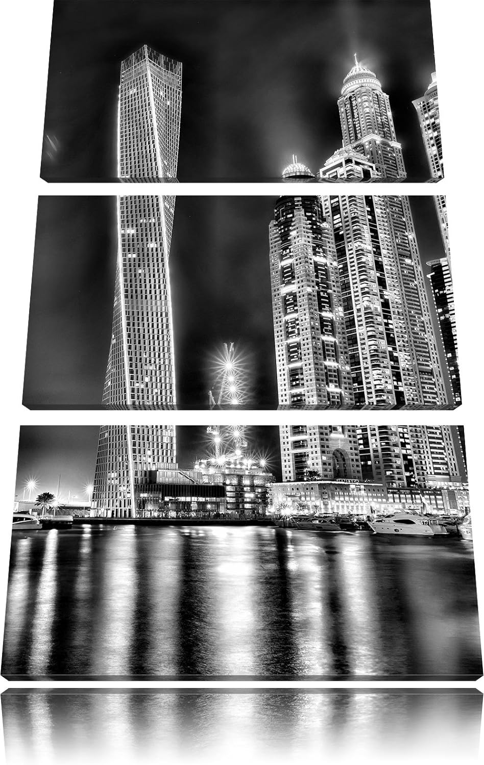 Pixxprint Dubai Burj al Arab als Leinwandbild | Grösse: 3 Teilig (120x80) | Wandbild| Kunstdruck | f