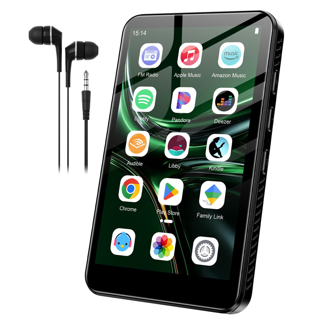 SWOFY D08 MP3 Player mit Bluetooth und WLAN, Android 13, 32GB, 4 Zoll Touchscreen, unterstützt Spoti