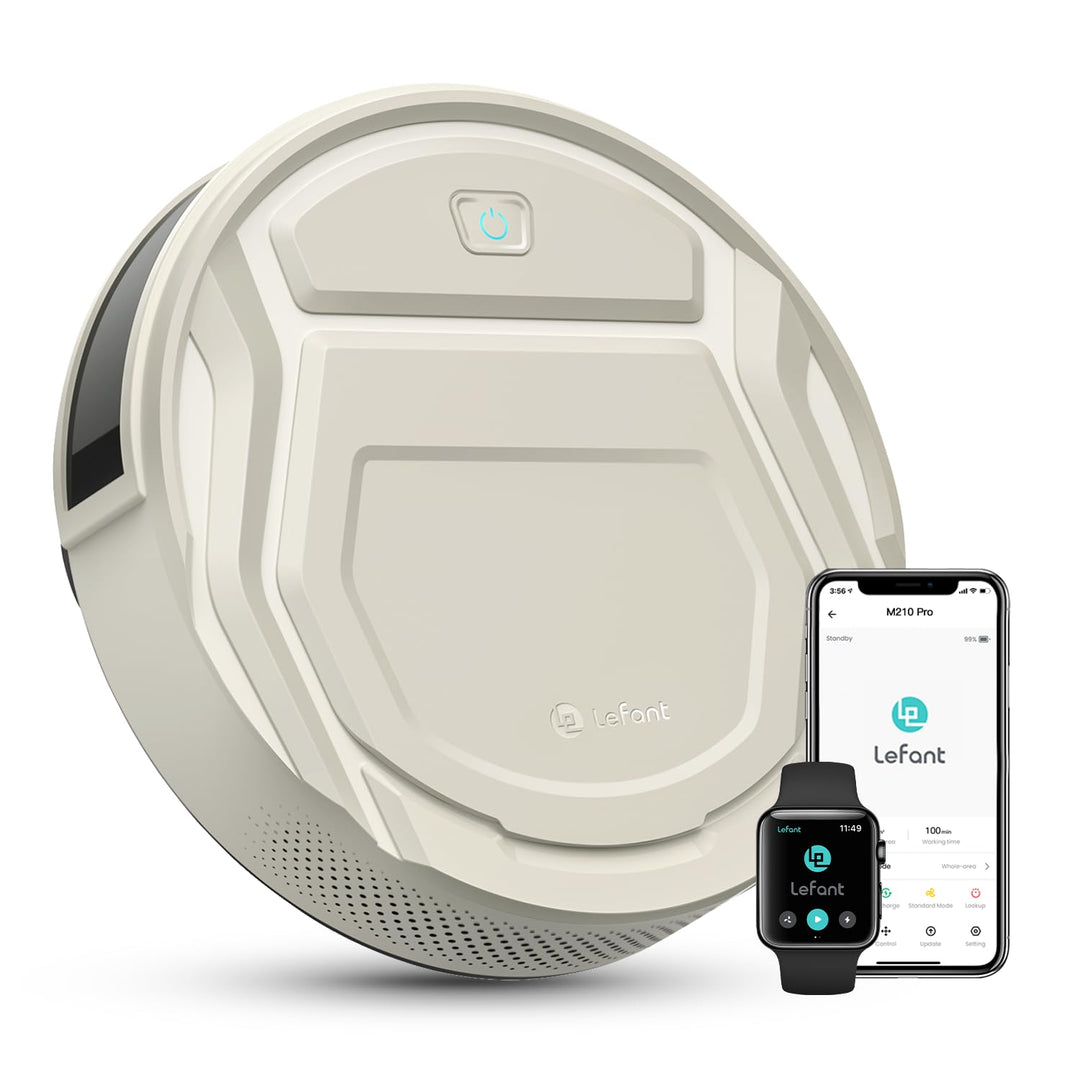 LEFANT M210P Staubsauger Roboter, Saugleistung 2200 Pa, Leise 55dB, Unterstützt WLAN-/Bluetooth-/Ale