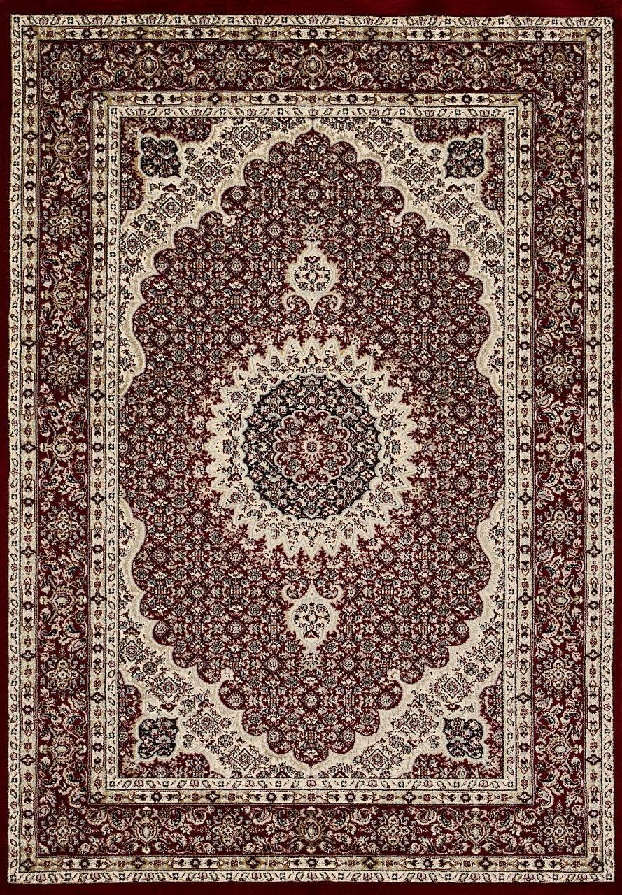 VIMODA Klassisch Orient Teppich dicht gewebt in Dunkel Rot, Masse:80 x 150 cm 80 x 150 cm Rot, 80 x
