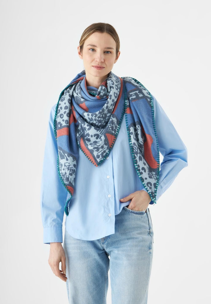 CODELLO Dreieckstuch mit Leo-Motiven Farbe blau