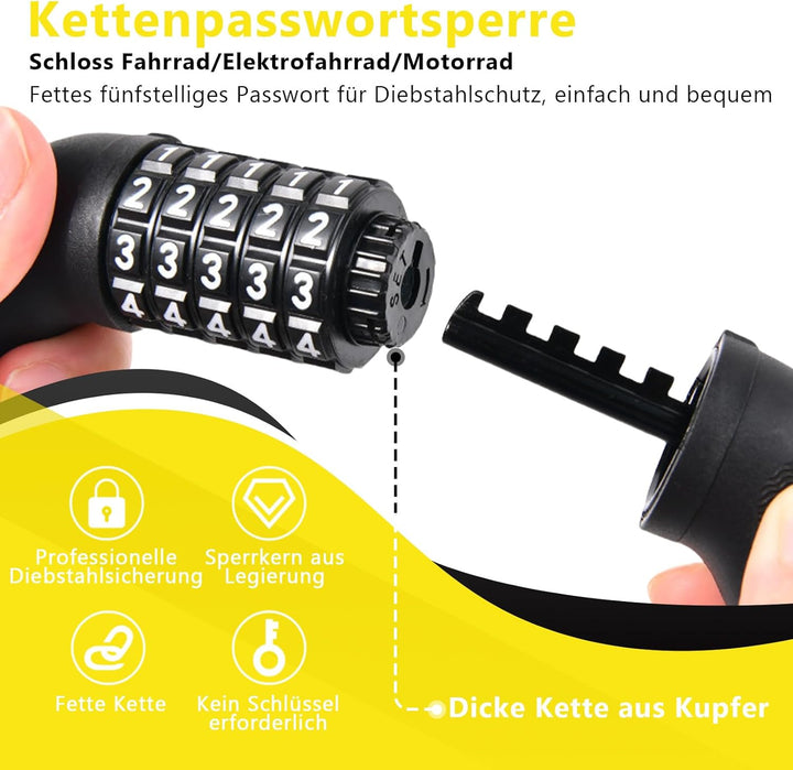 Schloss für E Scooter,Schellenschloss für E Roller,Fahrradschloss,E-Bike/Motorrad,Inklusive Einer Tr