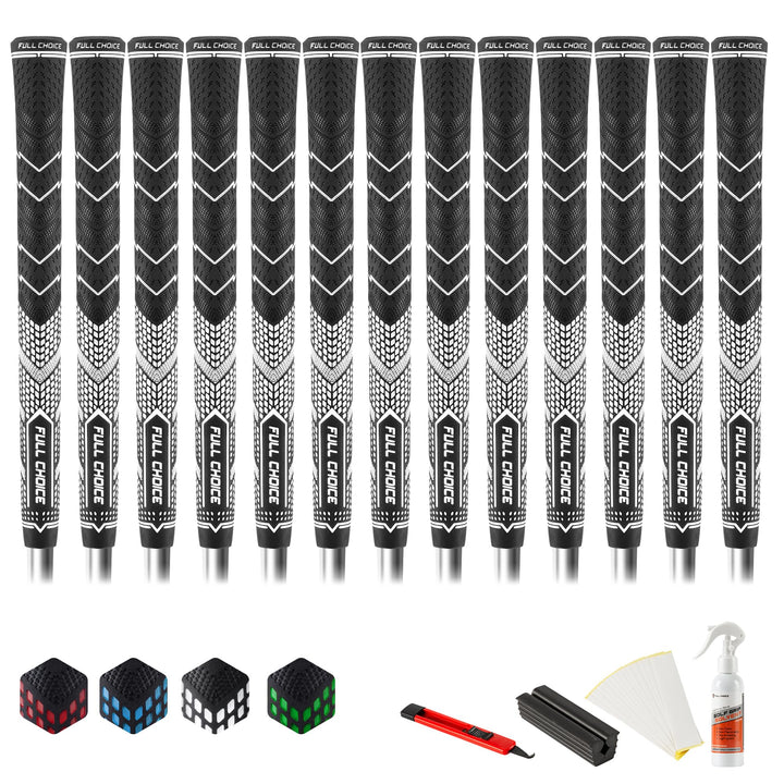 Full Choice Rubber Golf Grips 13 Pack, High Traction, Non-Slip, Advanced Texture, Choose from 13 Gri