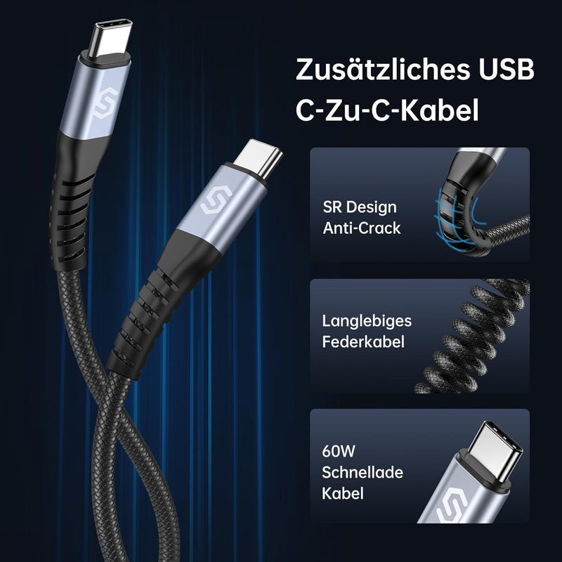 SYNCWIRE 60W Zigarettenanzünder USB C Kfz Ladegerät PD 30W&QC 3.0 Autoladegerät Adapter mit 5ft Typ-