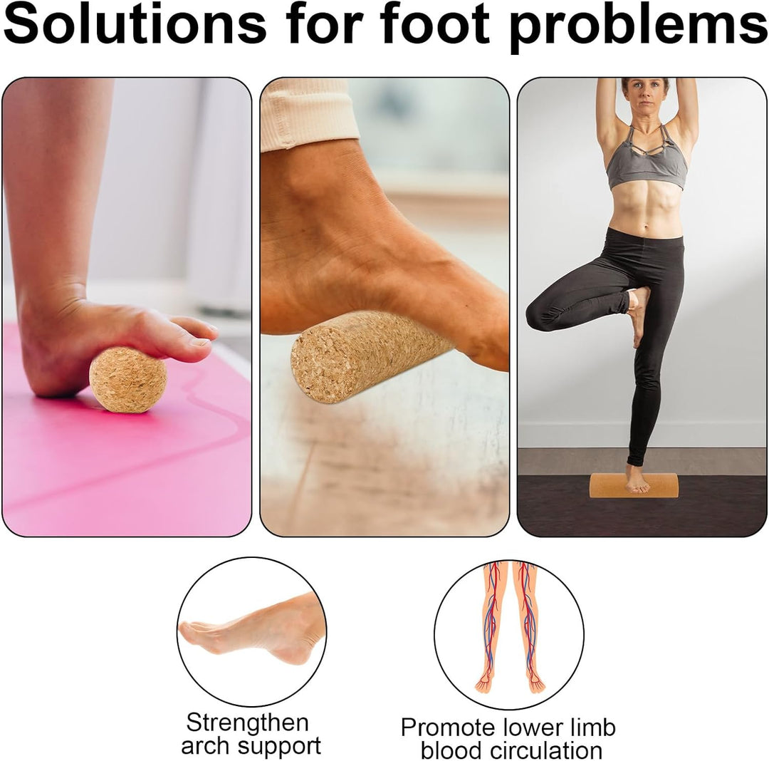 Fusstrainer aus Kork, Natürlicher Kork Balance Board Trainer für Knöchelstabilität zur Verbesserung
