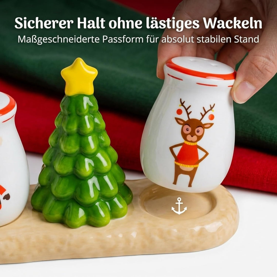 MIJOMA Salz- & Pfefferstreuer Set - Stilvolles Porzellandesign, Lebensmittelecht, Einfach zu Befülle