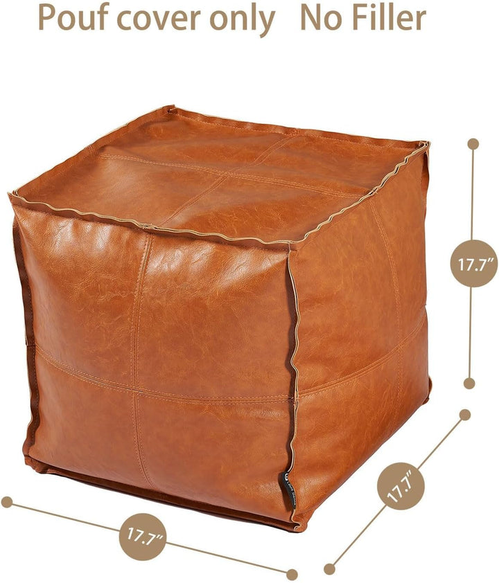 Louis Donné Pouf Hocker Quadratisches Sitzpouf Fusshocker, Ungefüllt PU-Leder Sitzpuff-45 * 45 * 45c