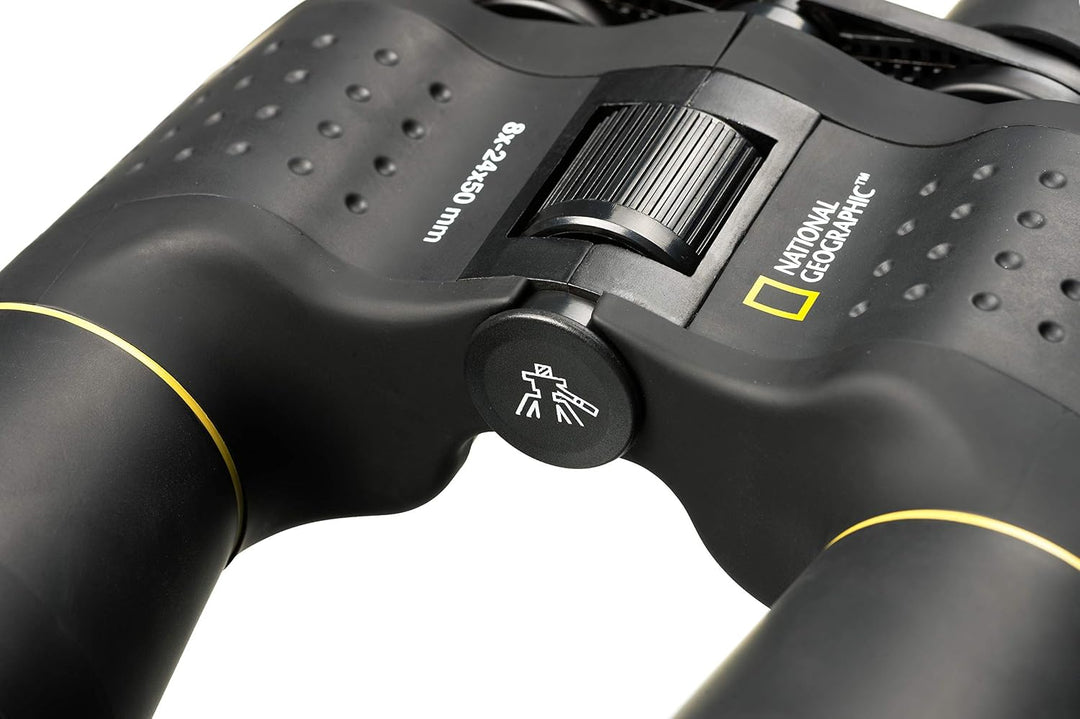 National Geographic Zoom Fernglas 8-24x50 mit Mitteltriebfokussierung und robuster Gummiarmierung in