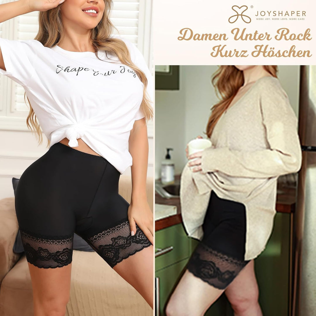 Joyshaper Damen Unterhose Unter Rock Kurz Hose Anti-Chafing Spitze Shorts Sicherheit Panty Lace Legg