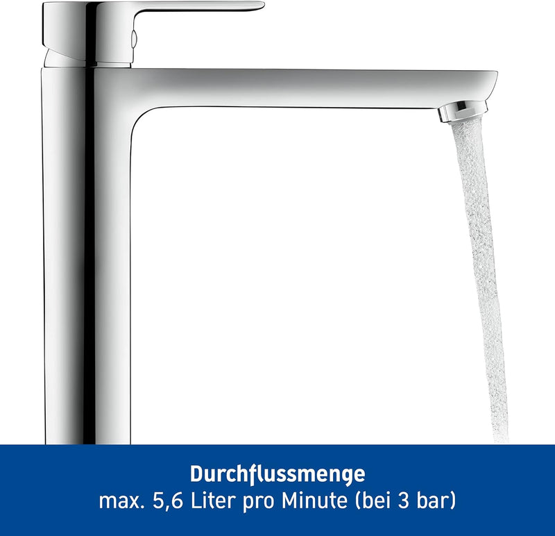 Duravit A.1 Waschtischarmatur, Grösse XL (Auslauf Höhe 237 mm), Wasserhahn Bad mit Zugstangen-Ablauf