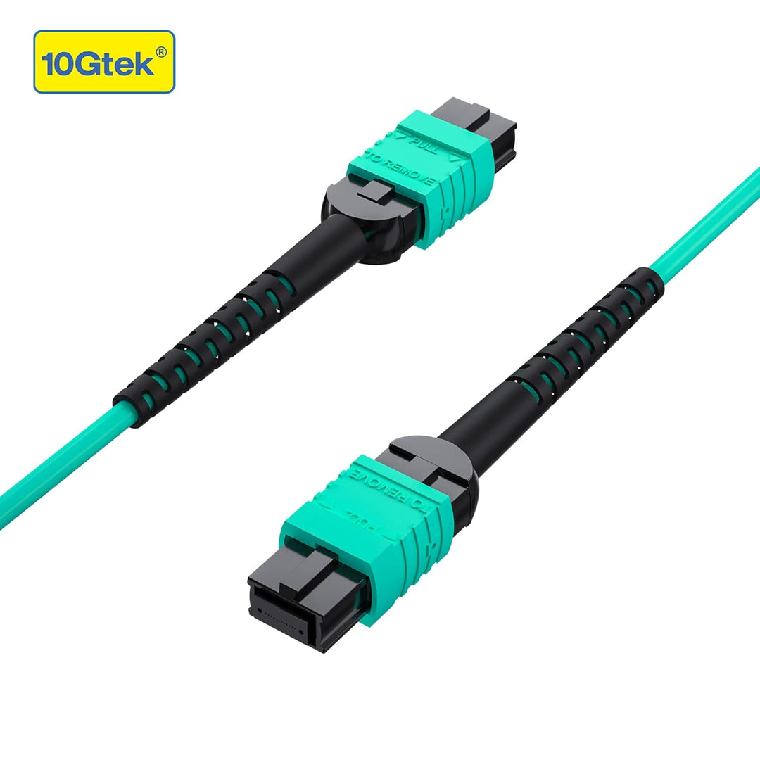 10Gtek® Fiber Patch Cable - MPO to MPO OM3 Multimode Fiber Jumper Patch Cord, 8-core Fiber for QSFP+