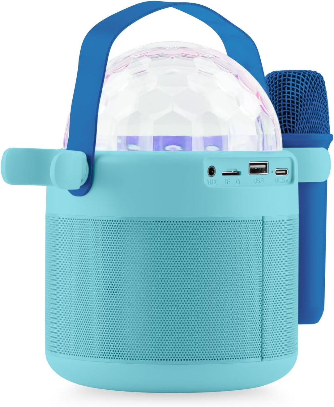 GOGEN Disco Kinder‑Bluetooth‑Party‑Lautsprecher I 6,5W I Karaoke mit 2 Mikrofonen I Licht‑Effekte I