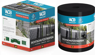 WDB Premium Hart PP Sichtschutzstreifen für Doppelstabmatten - Polypropylen Sichtschutz für Gartenza