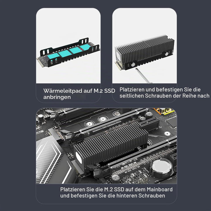 M.2 SSD Kühler, 38 Kühlrippen M.2 2280 SSD Kühlkörper mit Wärmeleitpad für PS5 PC M.2 PCIE NVMe SSD