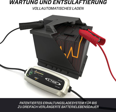 CTEK MXS 3.8 Multi-Funktions Ladegerät Mit 7-Stufen Programm, 12V 3.8 Amp (EU Stecker) Single, Singl