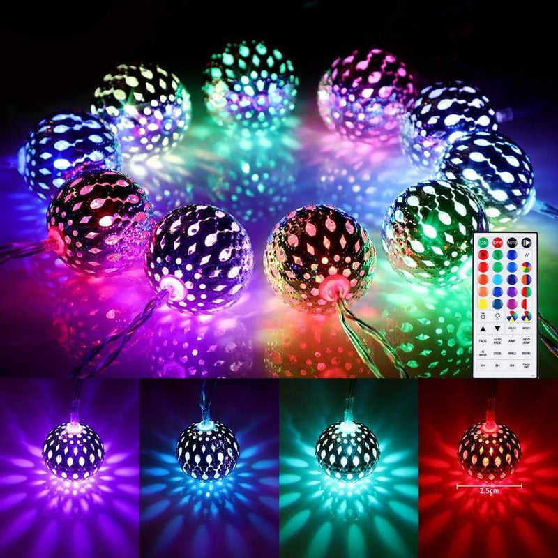 4M Kugel LED Lichterkette Innen USB, Marokkanische Kugeln Orientalisch Lichterkette Aussen, 40er LED