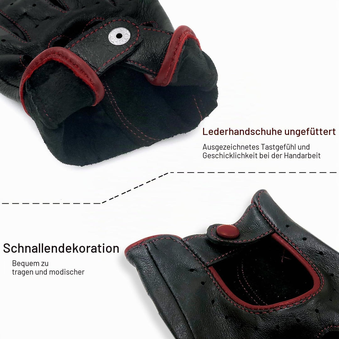 Damen Retro Weiche nd Dünne Ausgezeichnete Lammfell Leder Qualität Touchscreen Fahrhandschuhe Medium