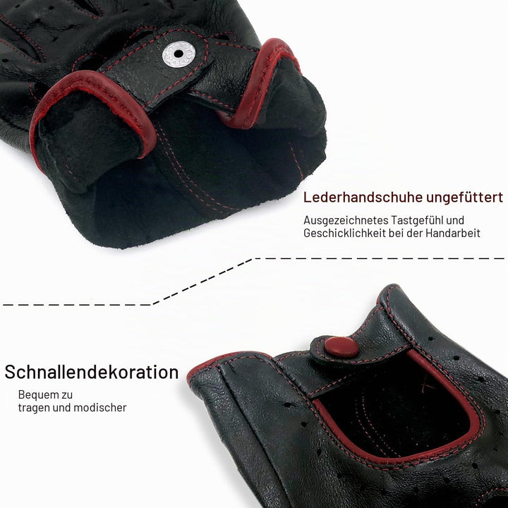 Damen Retro Weiche nd Dünne Ausgezeichnete Lammfell Leder Qualität Touchscreen Fahrhandschuhe Medium