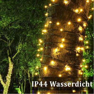 LED Lichterkette Kette Leuchte auf Dunkelgrün Kabel mit 8 Modi und Timer für Weihnachten Baum Garten