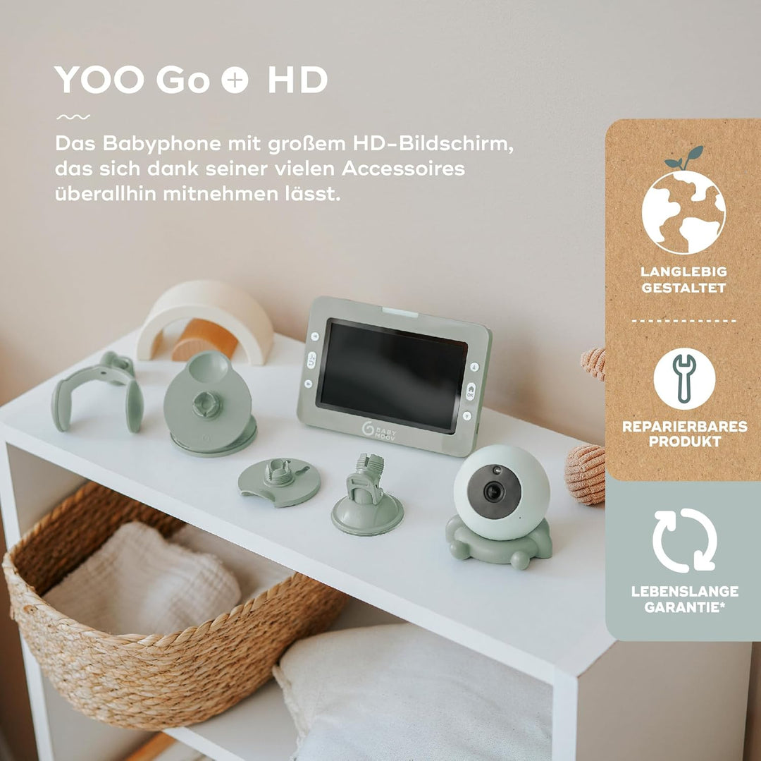Babymoov Babyphone mit Kamera YOO GO PLUS HD, 5"-Display in HD-Qualität 720px, 8 Stunden Akkulaufzei
