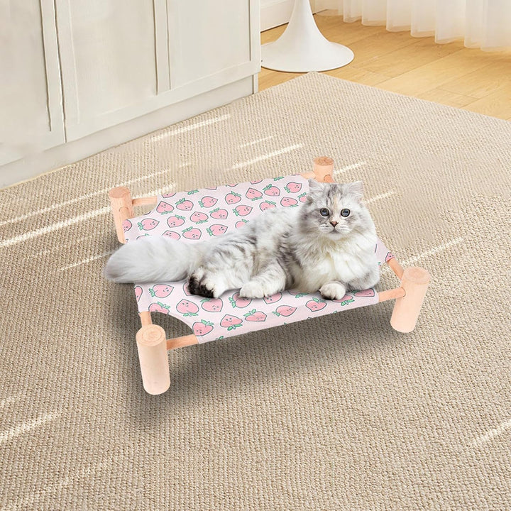 Haustier-Hängematten-Bett | Holzhängematten-Stil Haustierbetten | tragbare, atmungsaktive Netz-Katze