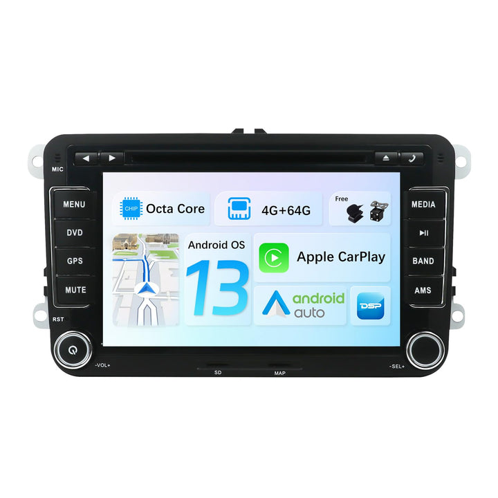 Android 12 IPS Autoradio Passt für Passat/Golf/Skoda/Seat/Jetta - 4G+64G - Eingebaut DSP/Carplay/And