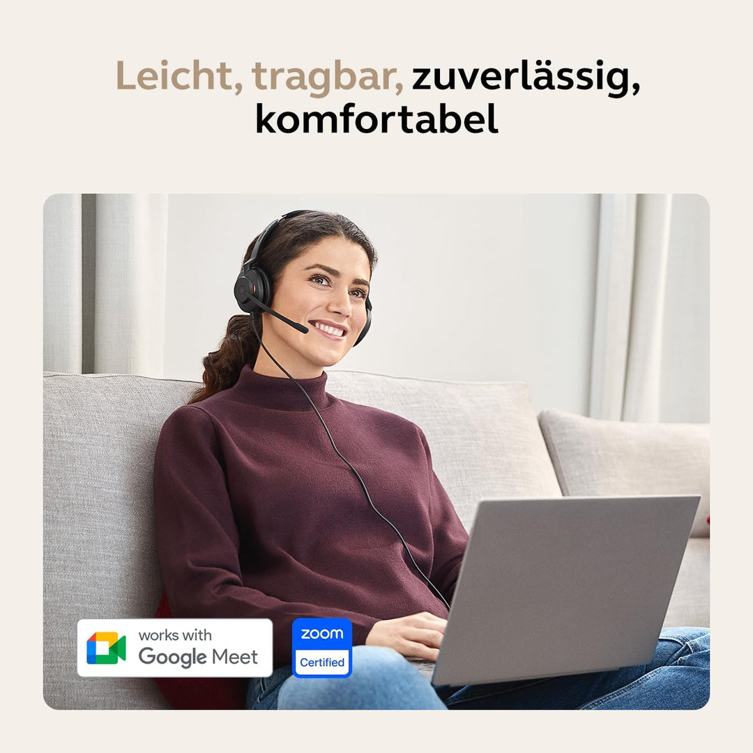 Jabra Evolve2 30 SE - Kabelgebundenes Stereo-Headset mit Geräuschunterdrückung und 2-Mikrofon-Techno