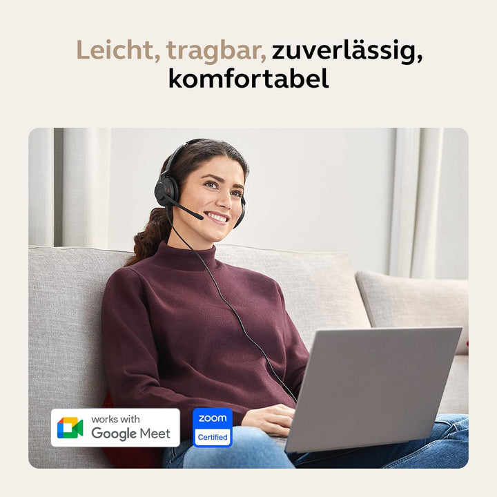 Jabra Evolve2 30 SE - Kabelgebundenes Stereo-Headset mit Geräuschunterdrückung und 2-Mikrofon-Techno