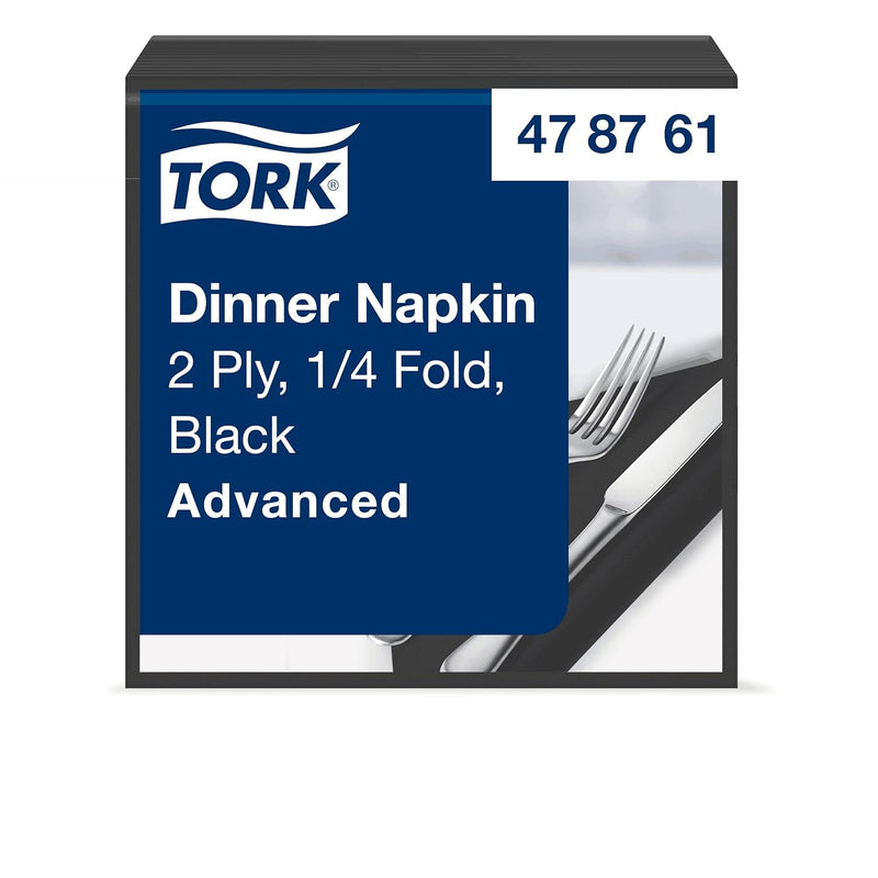 Tork 478761 Dinnerservietten Schwarz / 2-lagige Papierservietten / Passend für jede Gelegenheit / Ad