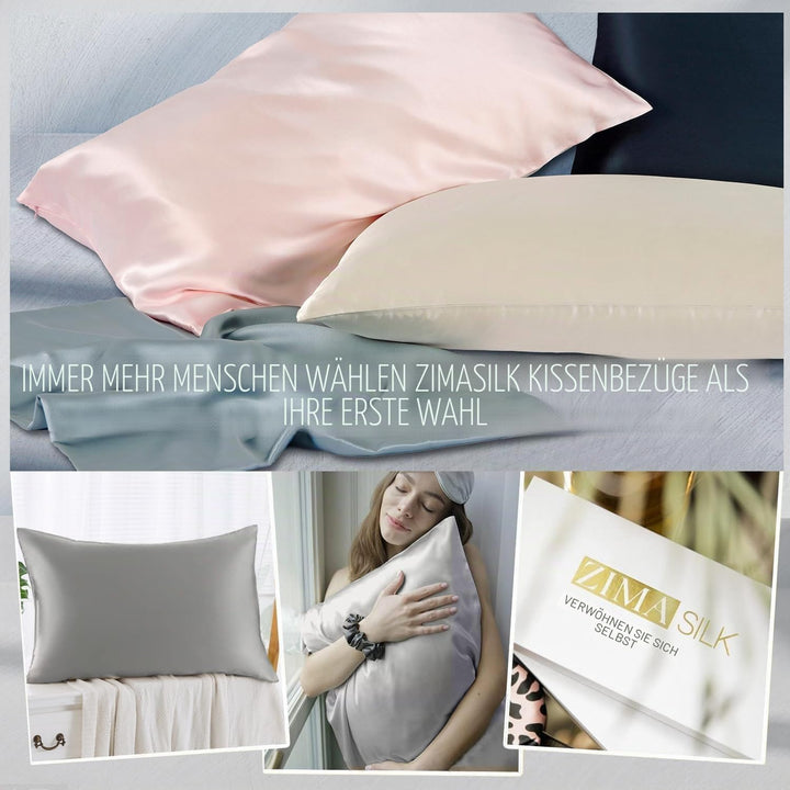 Zimasilk 100 % Maulbeer-Seide, Kissenbezüge für Haar und Haut, 19 Momme Seide, beidseitig, 1 Stück,